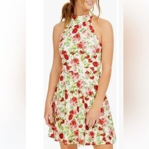 TEEZE ME 13 Juniors Halter Sleeveless Floral Dress